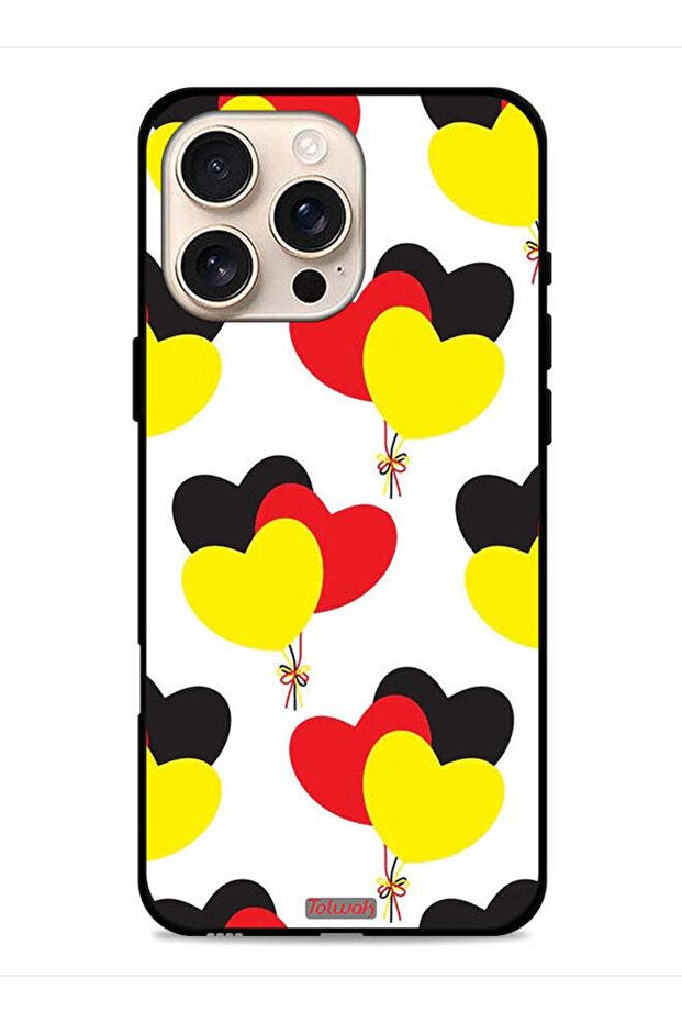 غطاء حماية لجهاز Apple iPhone 16 Pro Max بتصميم مجموعة Three Hearts Bunch