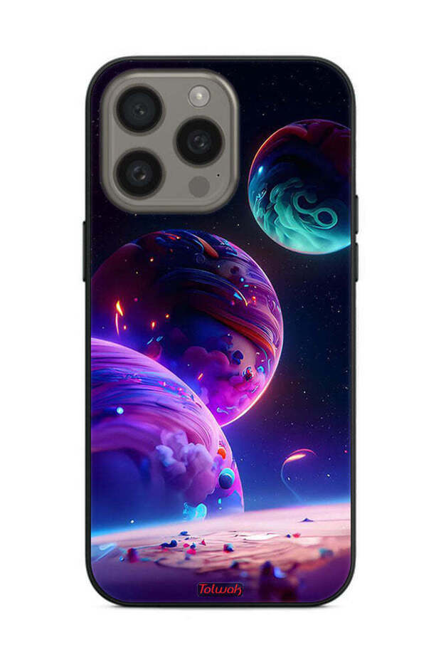 غطاء حماية لجهاز Apple iPhone 15 Pro بنمط كوكبي - 2