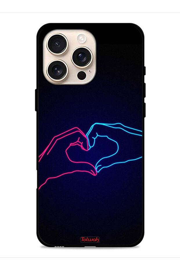 غطاء حماية لجهاز Apple iPhone 16 Pro Max بتصميم يد تلامس القلب
