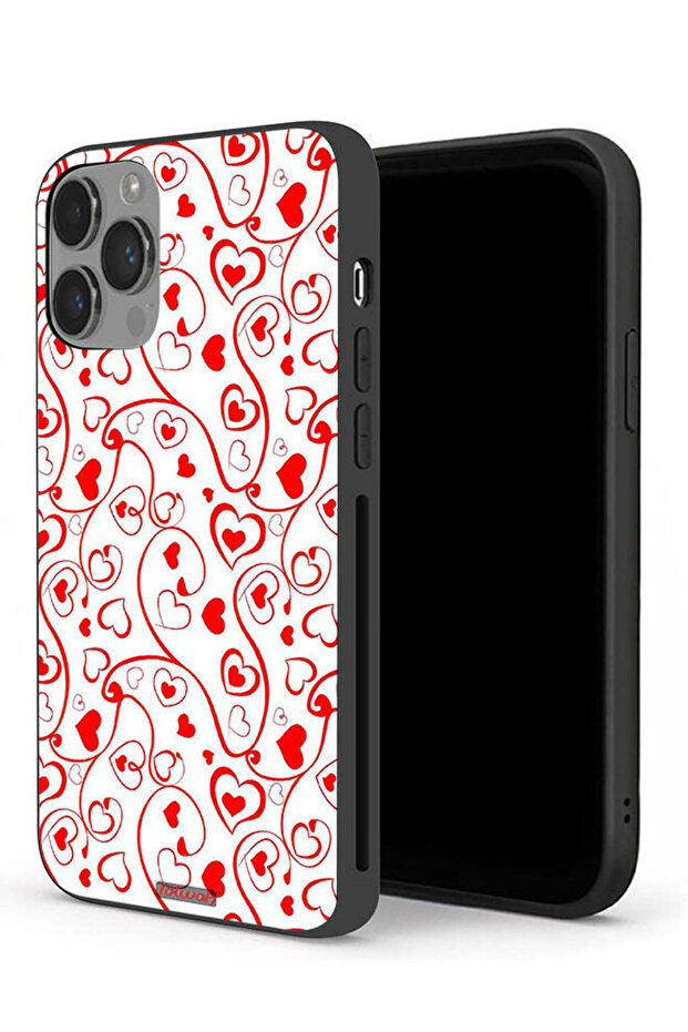 جراب حماية لهاتف Apple iPhone 14 Pro بنقشة قلوب - 1