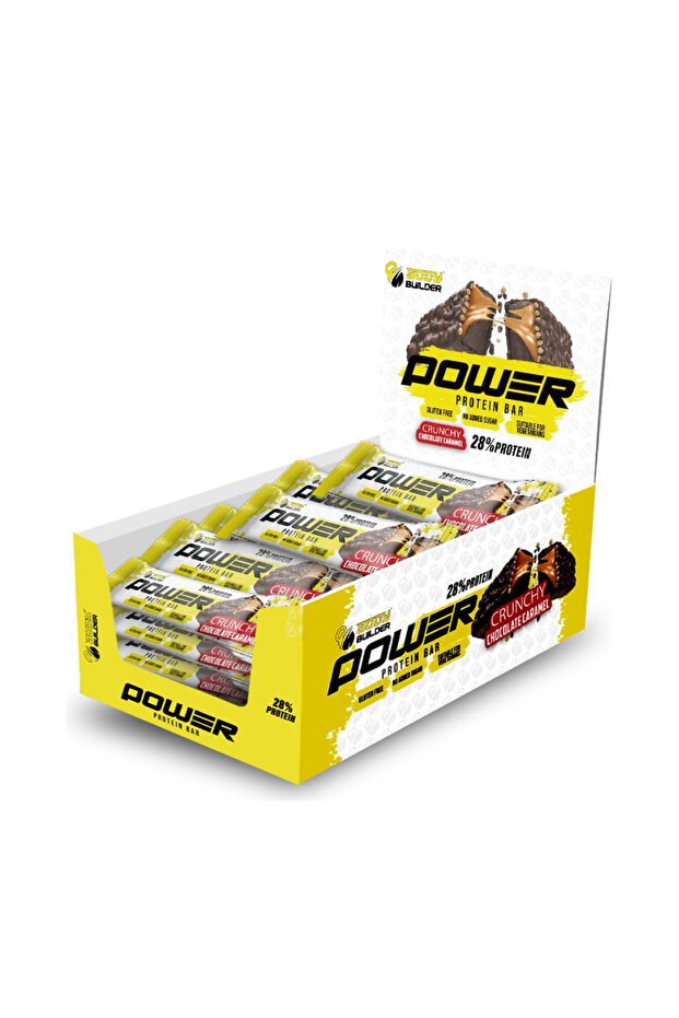 Power Protein Bar, Crunchy Chocolate, (BOX OF 12 BARS) No Added Sugar, Gluten Free,
