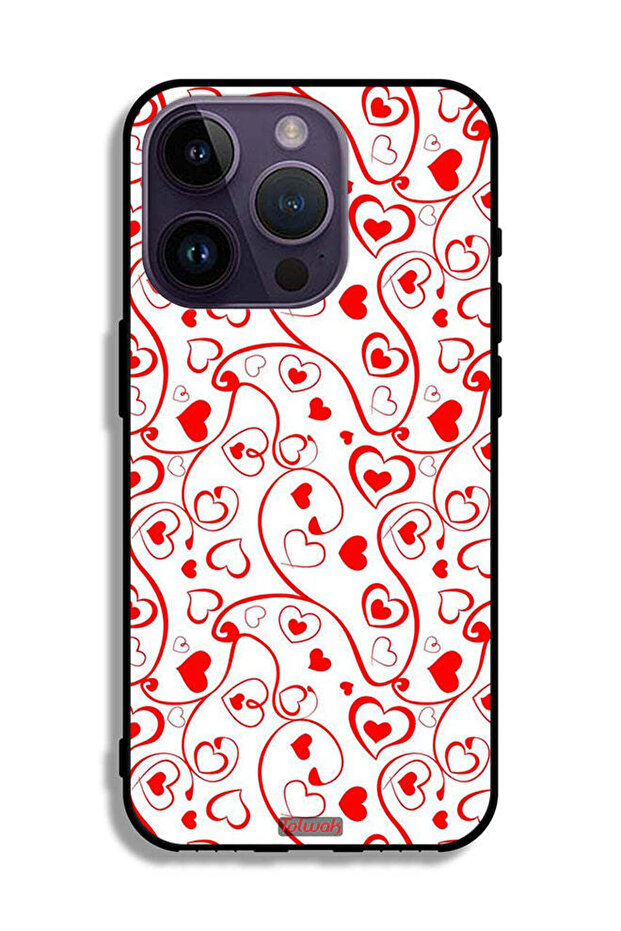 جراب حماية لهاتف Apple iPhone 14 Pro بنقشة قلوب - 2