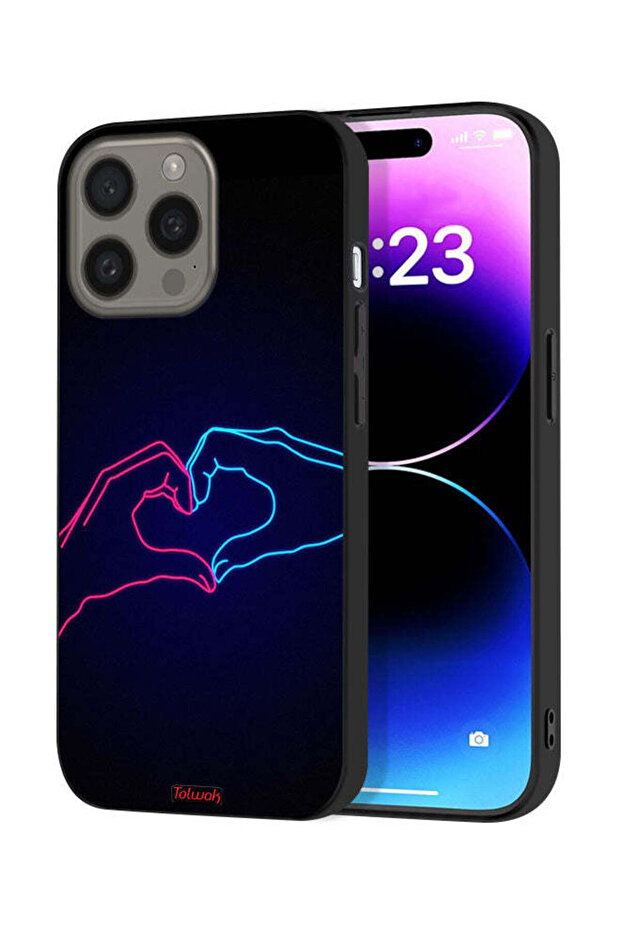 غطاء حماية لجهاز Apple iPhone 15 Pro Max بتصميم يد تلامس القلب