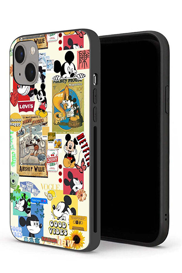 جراب حماية لجهاز Apple iPhone 13 mini مع ملصقات Happy