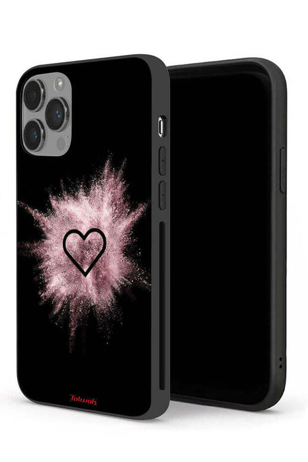 غطاء حماية لهاتف Apple iPhone 14 Pro Max بتصميم قلب لامع
