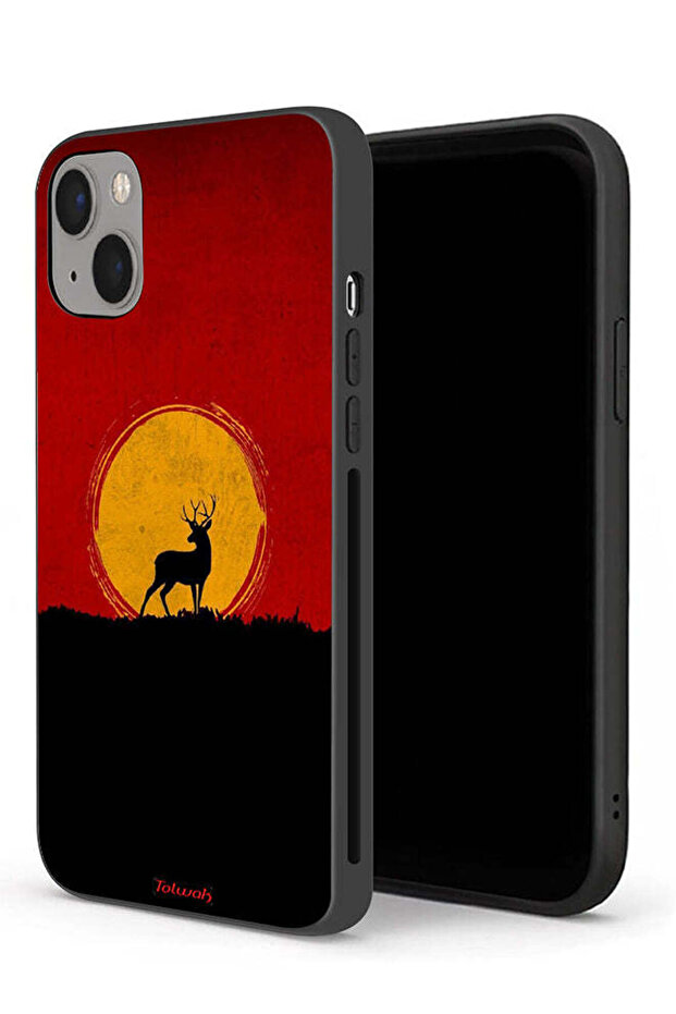Apple iPhone 13 mini Protective Case Deer And Moon Artwork