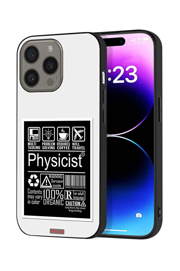غطاء حماية لجهاز Apple iPhone 15 Pro Max بملصق فيزيائي