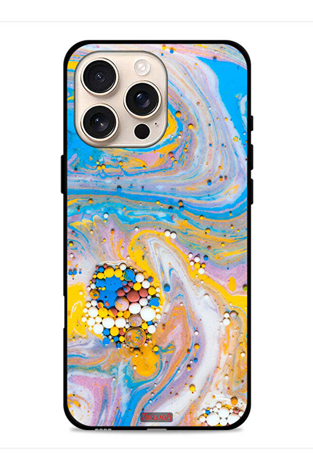 غطاء حماية لجهاز Apple iPhone 16 Pro بتصميم جواهر تجريدية ملونة