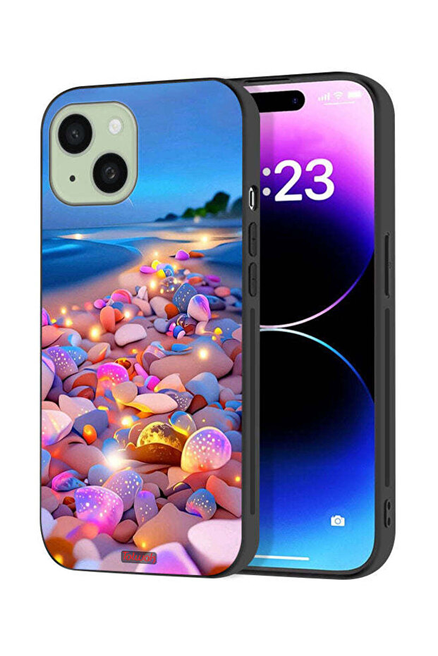 Apple iPhone 15 Plus Protective Case Cover Stones Art