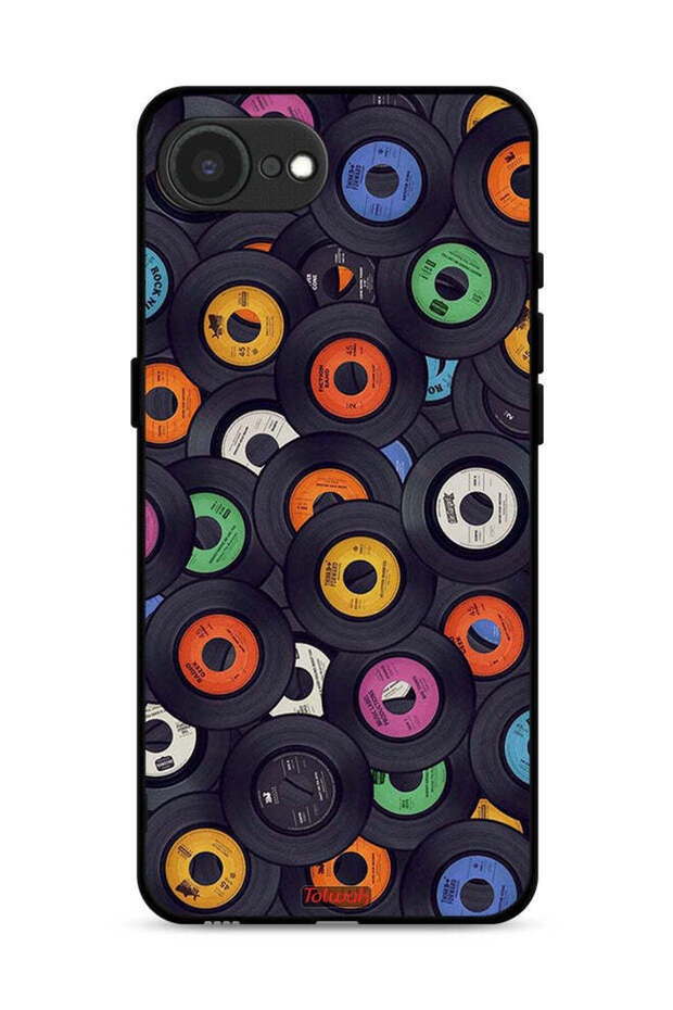 غطاء حماية لجهاز Apple iPhone 16e بنقشة أقراص مضغوطة - 1