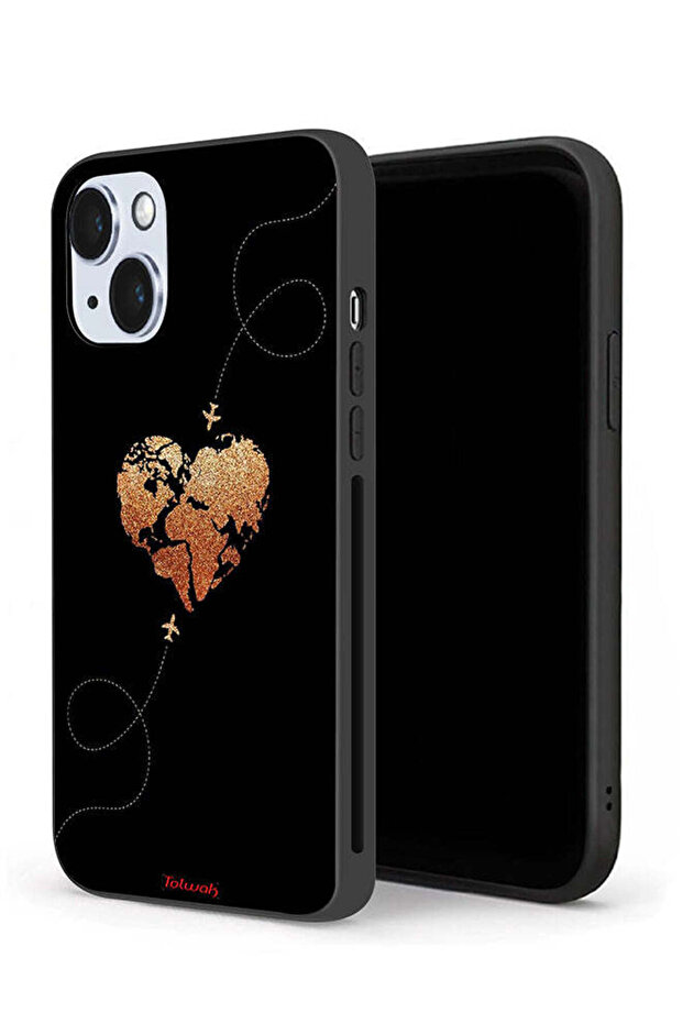 Apple iPhone 14 Plus Protective Case Airplanes Touching Heart