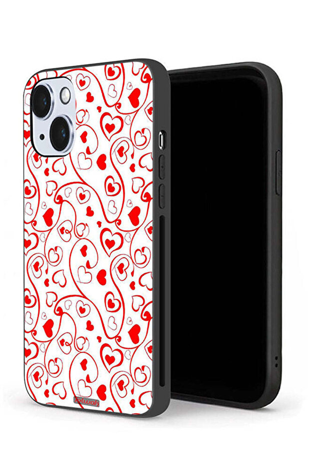 جراب حماية لهاتف Apple iPhone 14 Plus بنقشة قلوب - 1