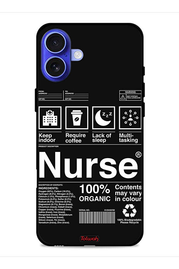 Apple iPhone 16 Plus Protective Case Cover Nurse Sticker