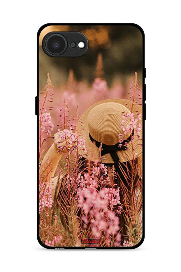 غطاء حماية لجهاز Apple iPhone 16e بتصميم فتاة قبعة مزينة بالزهور
