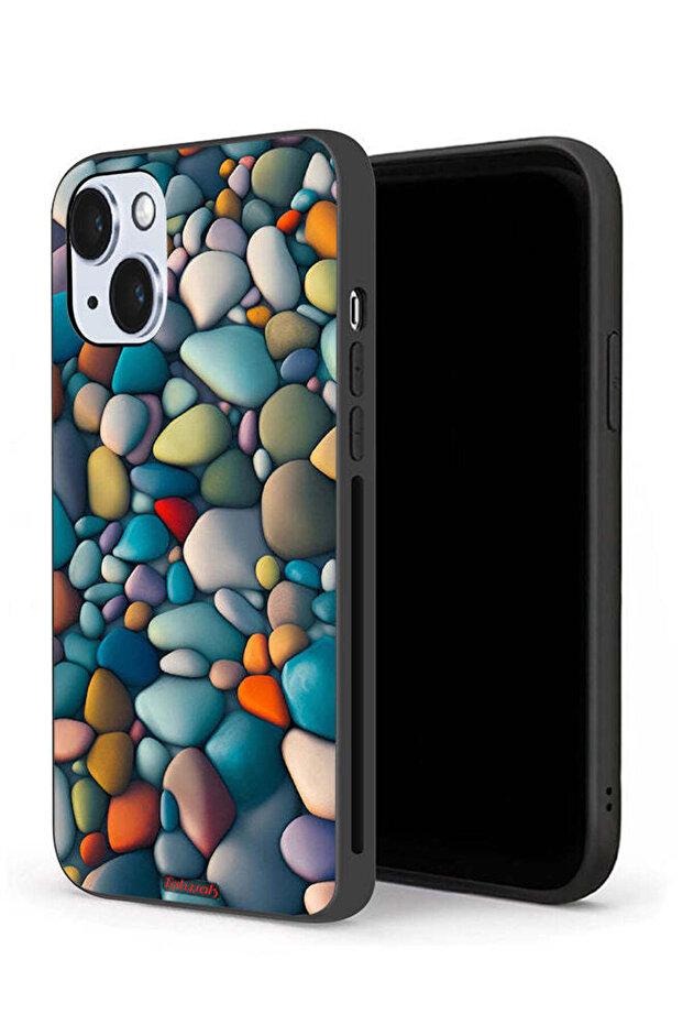 جراب حماية لجهاز Apple iPhone 14 بنمط تجريدي من الأحجار - 1