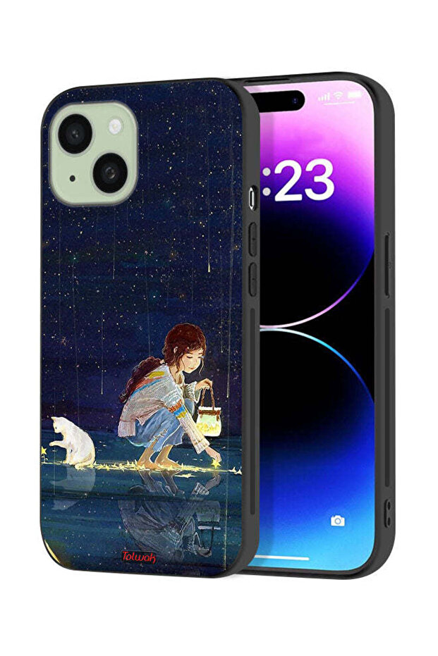 Apple iPhone 15 Plus Protective Case Cover Collecting Stars Art
