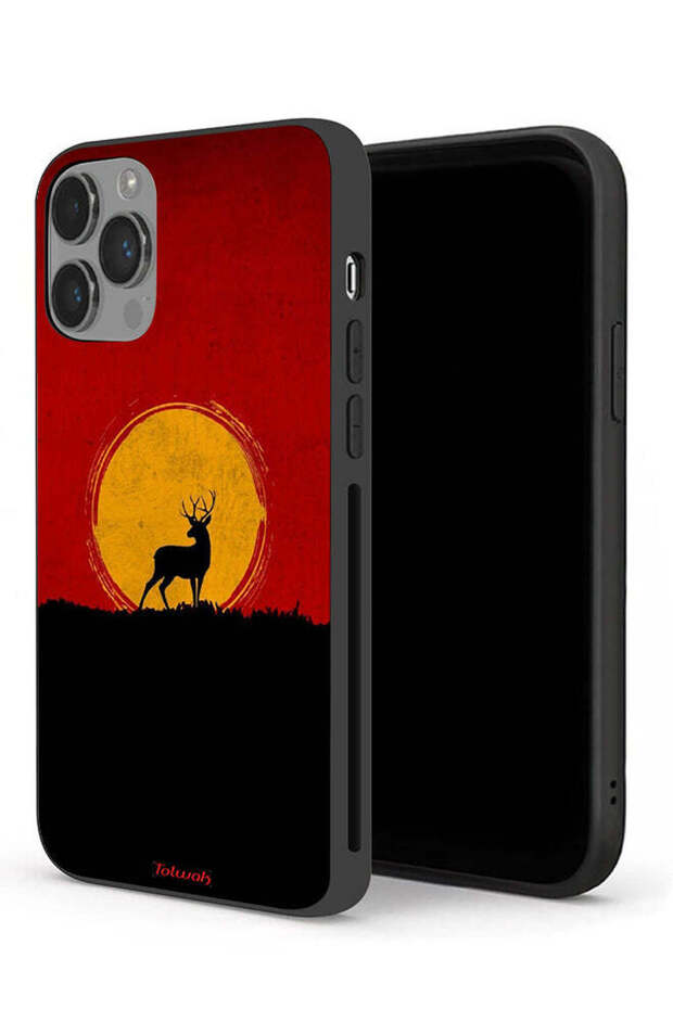 جراب حماية لجهاز Apple iPhone 14 Pro Max بتصميم غزال وقمر