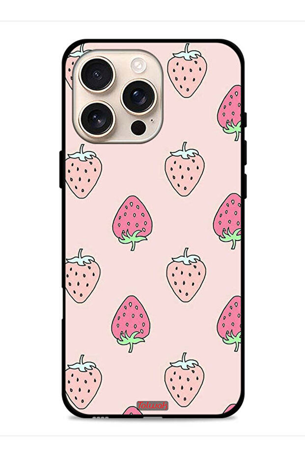 غطاء حماية لجهاز Apple iPhone 16 Pro Max بتصميم أيقونة الفراولة