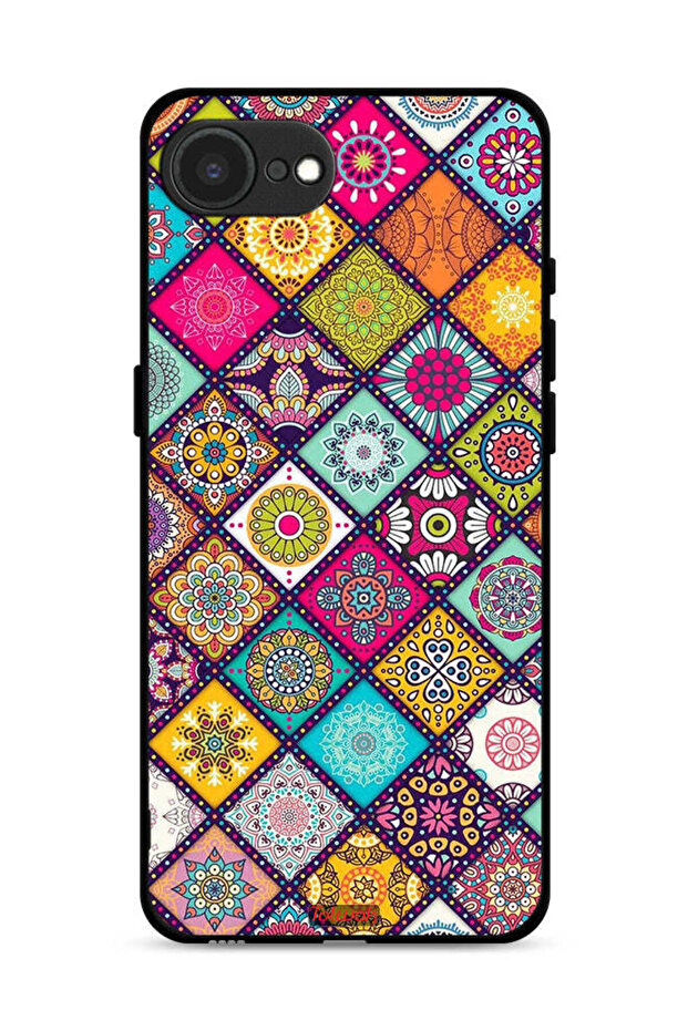 غطاء حماية لجهاز Apple iPhone 16e بنمط مربعات ماندالا - 1