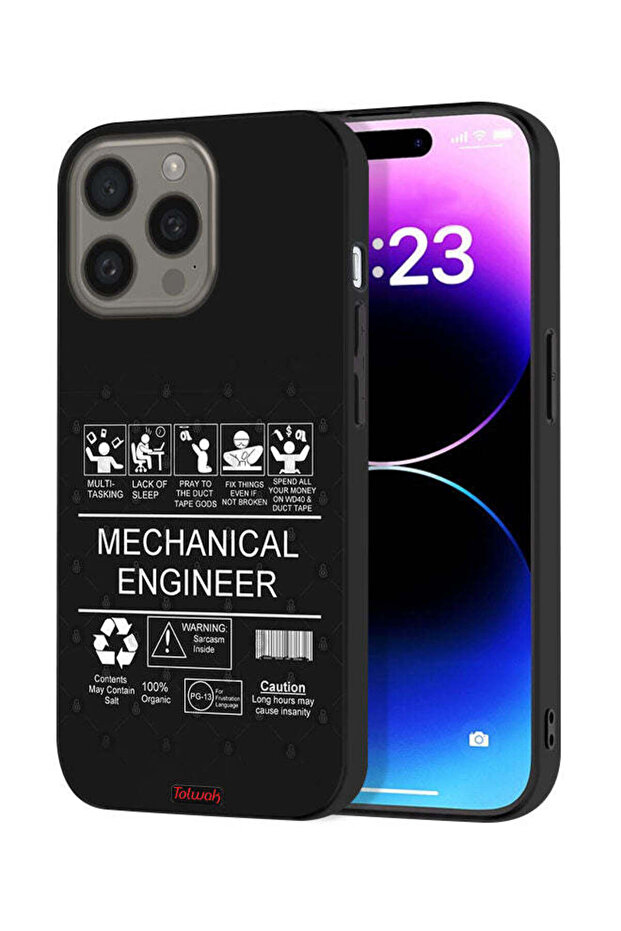 غطاء حماية لجهاز Apple iPhone 15 Pro Max ملصق مهندس ميكانيكي