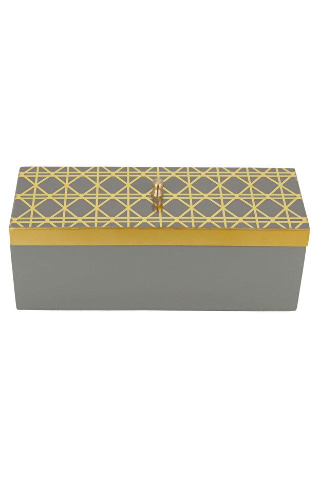 Wooden Box Alsaif Gallery, 27x10x10 cm - Gray Gold