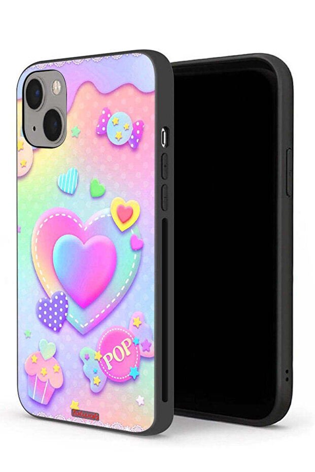 غطاء حماية لجهاز Apple iPhone 13 mini برسومات قلوب البوب