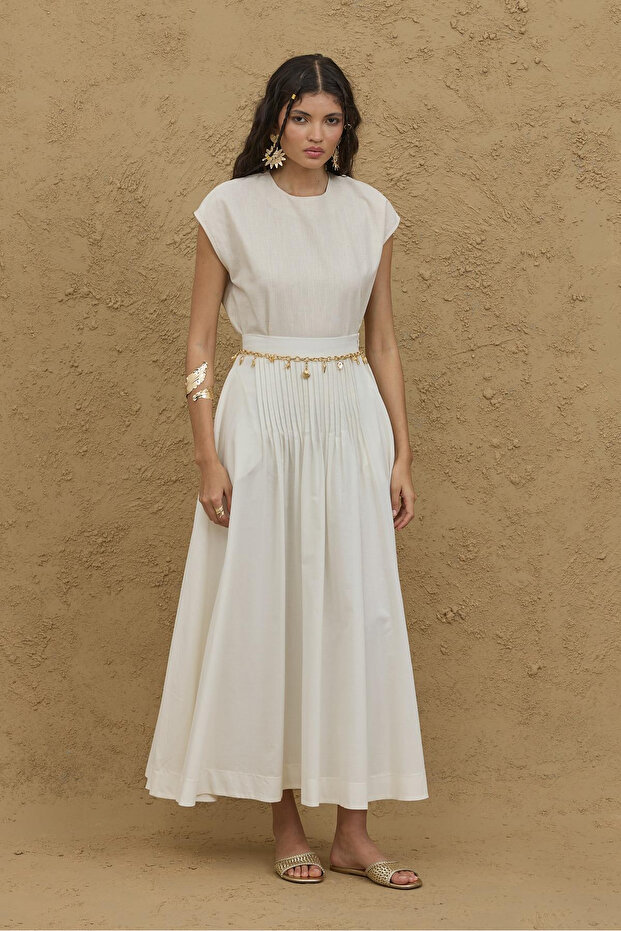Ribbed Skirt Ecru