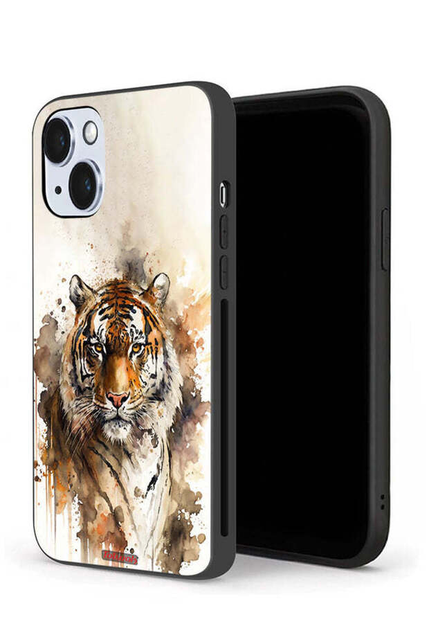 غطاء حماية لجهاز Apple iPhone 14 Plus بنقشة فن تجريدي من جلد الفهد