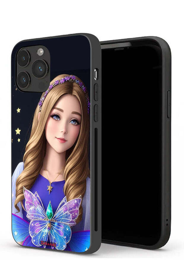 جراب حماية لجهاز Apple iPhone 13 Pro بتصميم فتاة فراشة لطيفة
