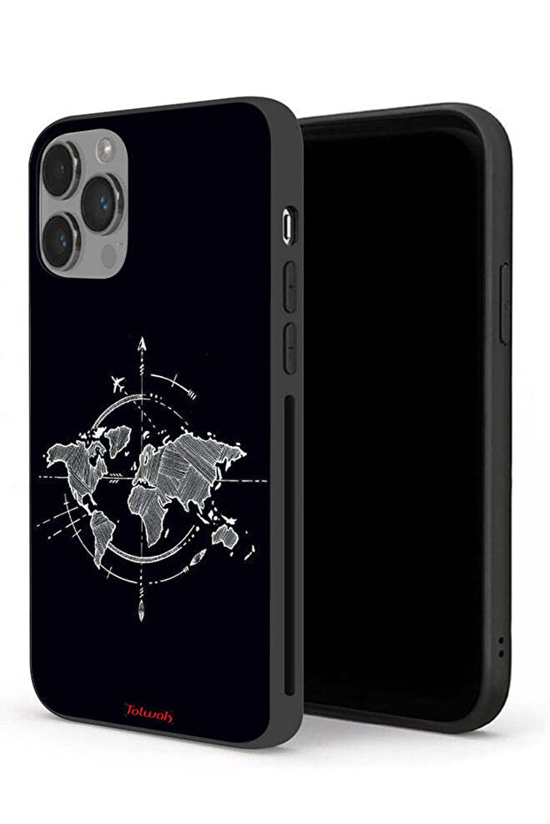 غطاء حماية لجهاز Apple iPhone 14 Pro Max بتصميم فن البوصلة