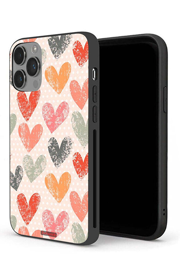 غطاء حماية لهاتف Apple iPhone 14 Pro Max بتصميم قلوب فنية