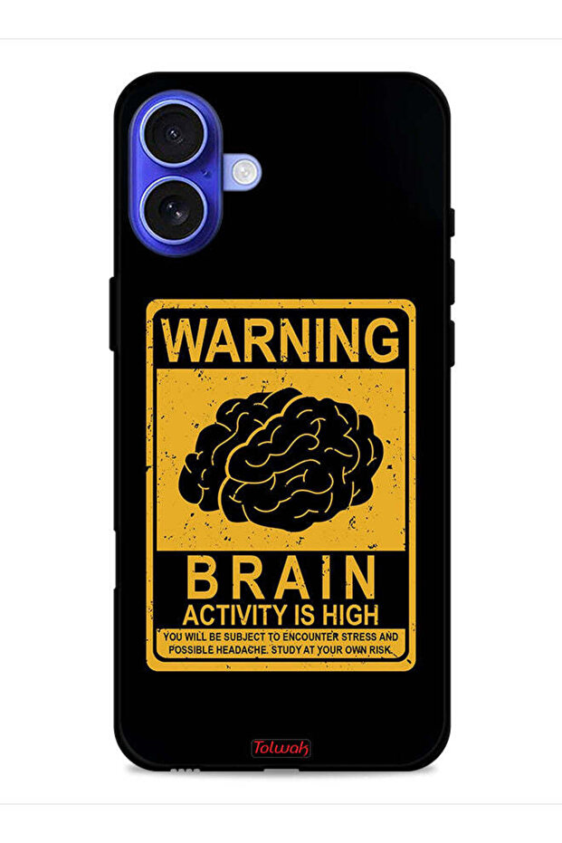 Apple iPhone 16 Plus Protective Case Cover Warning Brain Activity Is High
