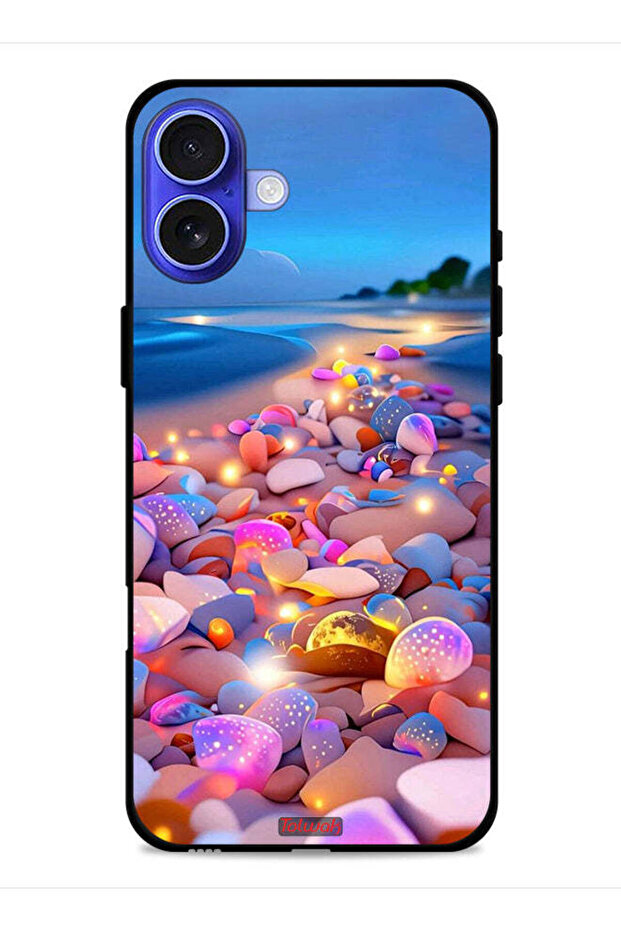 غطاء حماية لجهاز Apple iPhone 16 بتصميم أحجار فنية