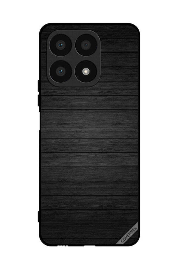 غطاء حماية لهاتف Honor X8a بنمط خشبي داكن