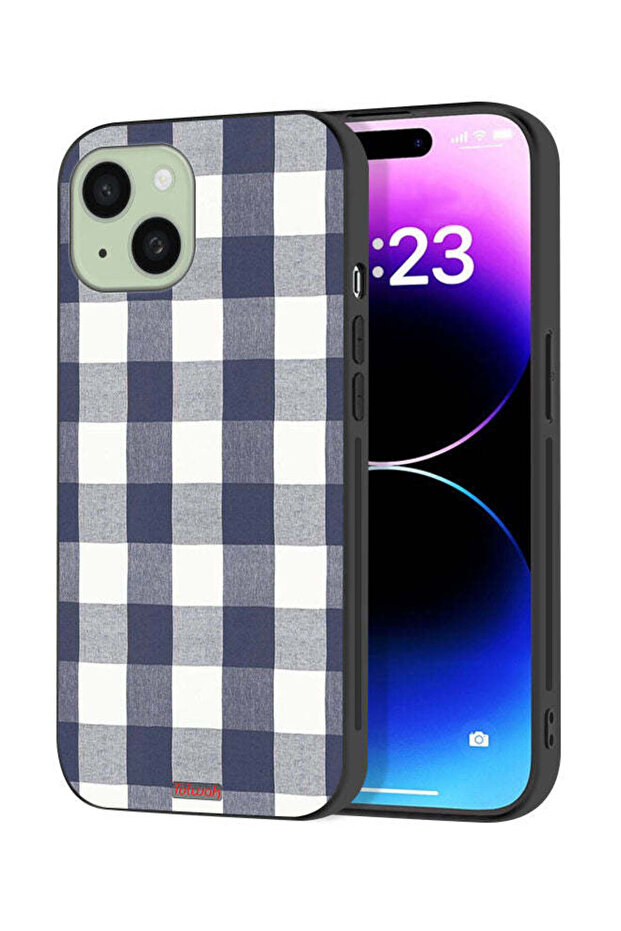 Apple iPhone 15 Plus Protective Case Cover Cloth Pattern