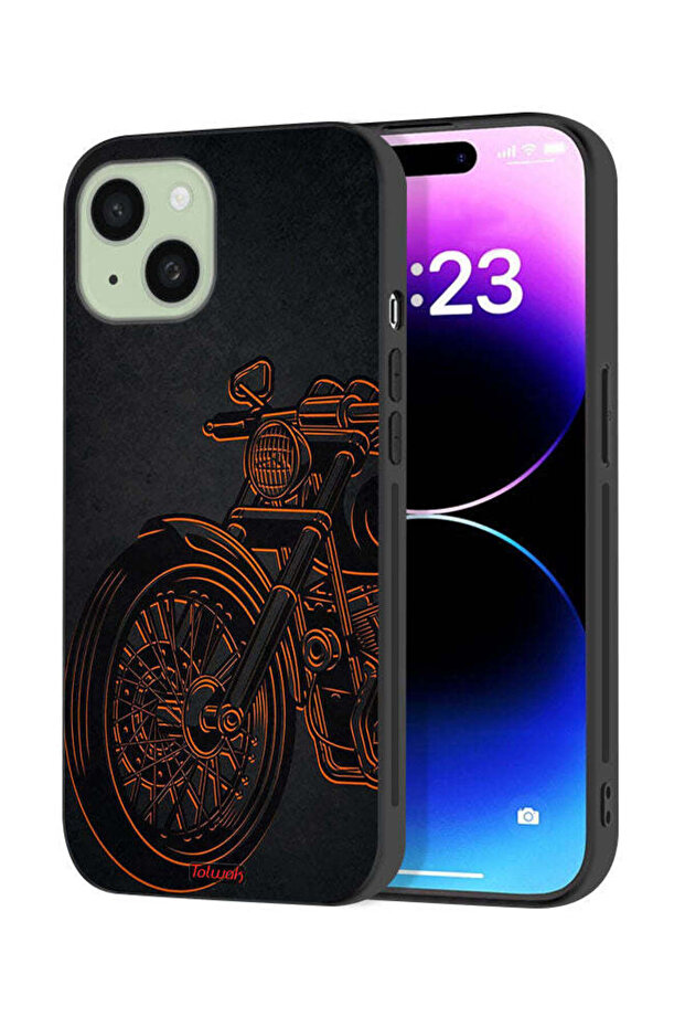 Apple iPhone 15 Plus Protective Case Cover Vintage Bike