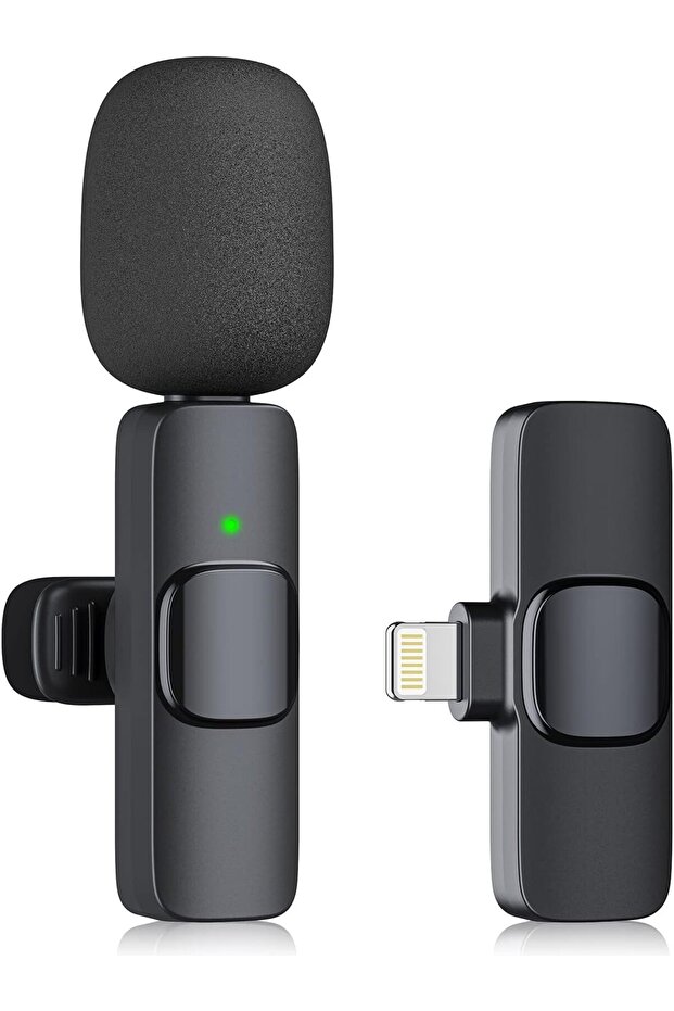 Lightning Aparatlı iPhone Uyumlu Youtuber iNfluencer Kablosuz Wireless Bluetooth Yaka Mikrofonu - 2