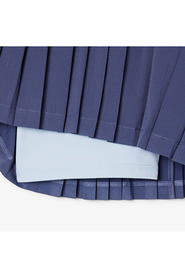 Kadın Pileli Lacivert Etek - 4