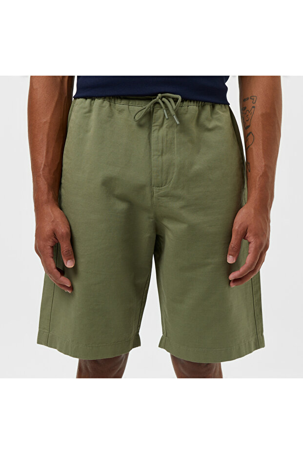 Erkek Relaxed Fit Haki Bermuda Şort - 4