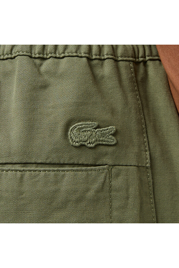 Erkek Relaxed Fit Haki Bermuda Şort - 5