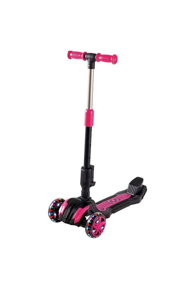Combo 3 Tekerlekli Katlanabilir Işıklı Oturaklı Scooter - Pembe - 2