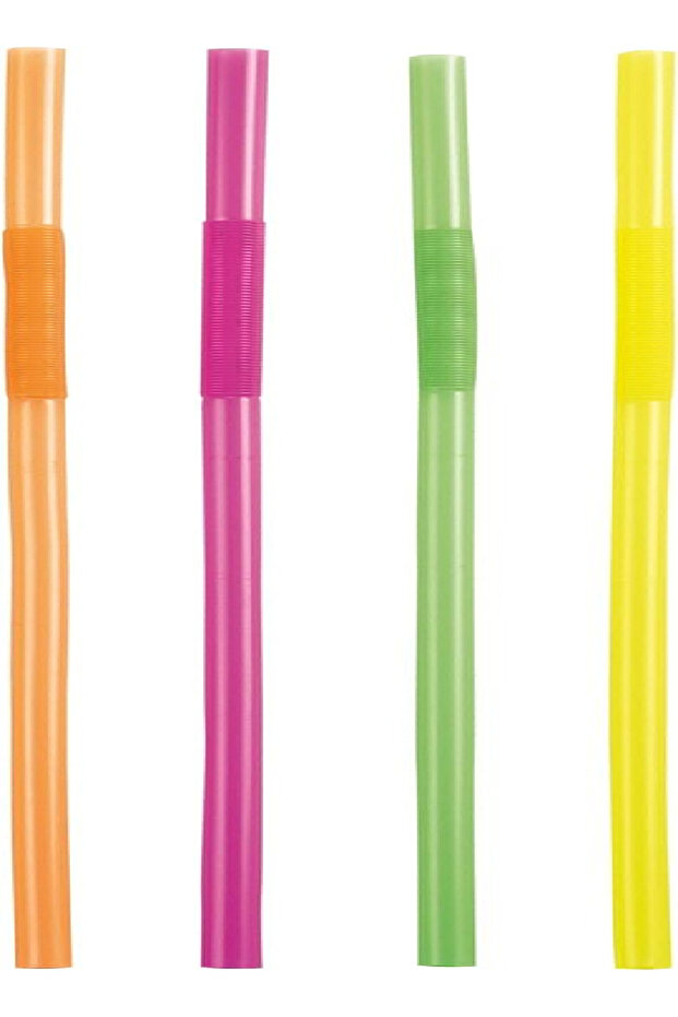 MyDrink Long Drinking Straws with Hinge – 40 Pcs, Assorted, 31.5 x 9 x 1.6 cm