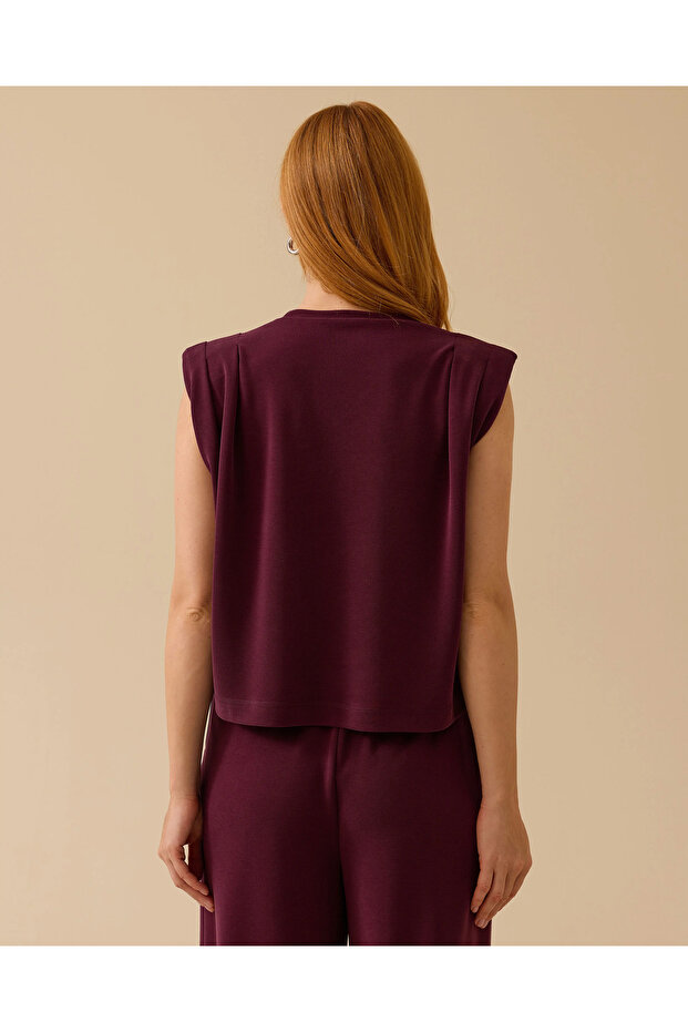 Vatkalı Kolsuz Bluz - 5