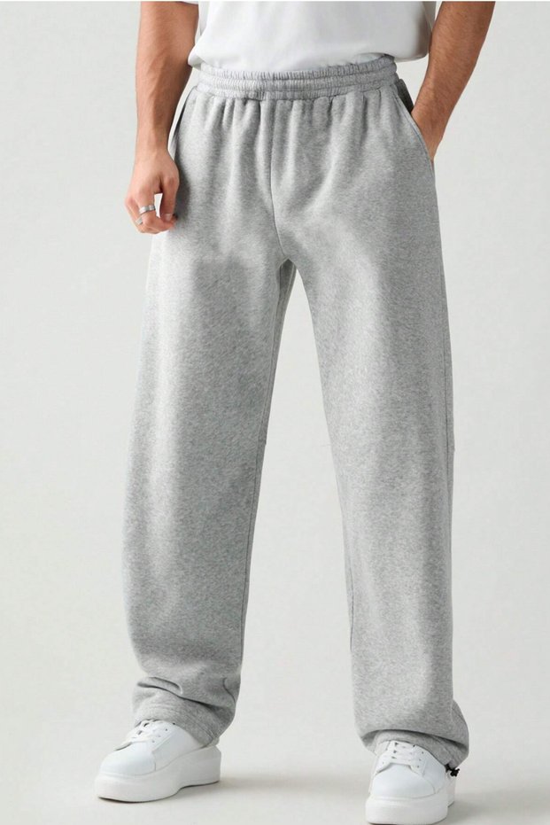 Loose Baggy Adjustable Long Summer Sweatpants Men Women Gray Black Smoked