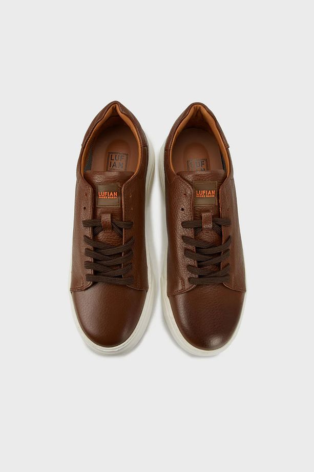Tommy Erkek Deri Sneaker Ayakkabı Taba - 5