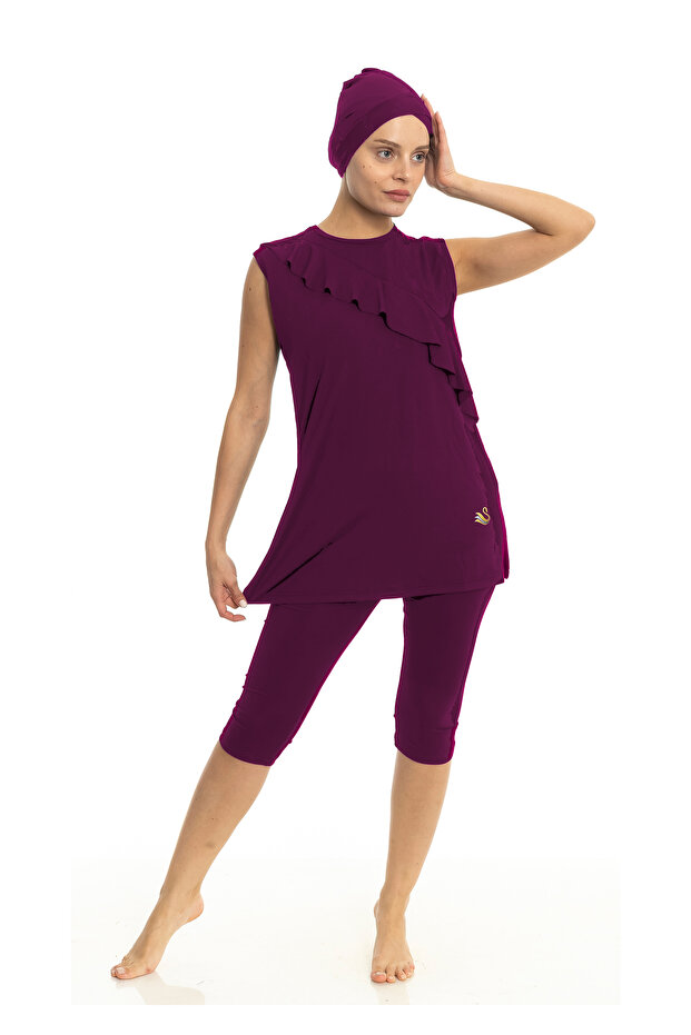 Zero Sleeve Semi-Hijab Swimsuit - 1