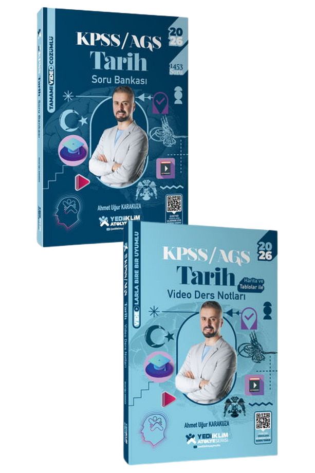 2026 KPSS AGS Atölye Serisi Genel Kültür Tarih Video Ders Notu ve Soru Bankası Seti 2 Kitap - 3