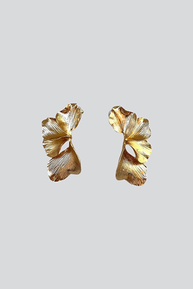 Textured Leaf Earrings - 2