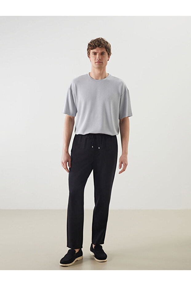 Standart Kalıp Beli Lastikli Erkek Pantolon - 1