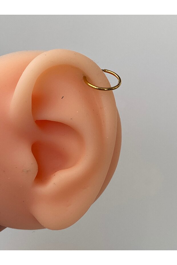 Çelik Düz Halka Piercing Tragus Lob Kıkırdak Helıx Unisex Model - 6